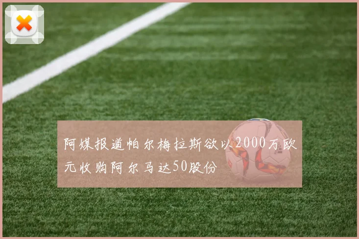 阿媒报道帕尔梅拉斯欲以2000万欧元收购阿尔马达50股份